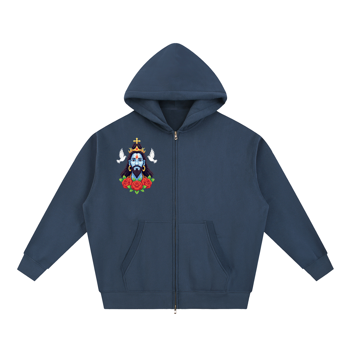 Essential Oversized Fleece Boxy Hoodie (fear no man)