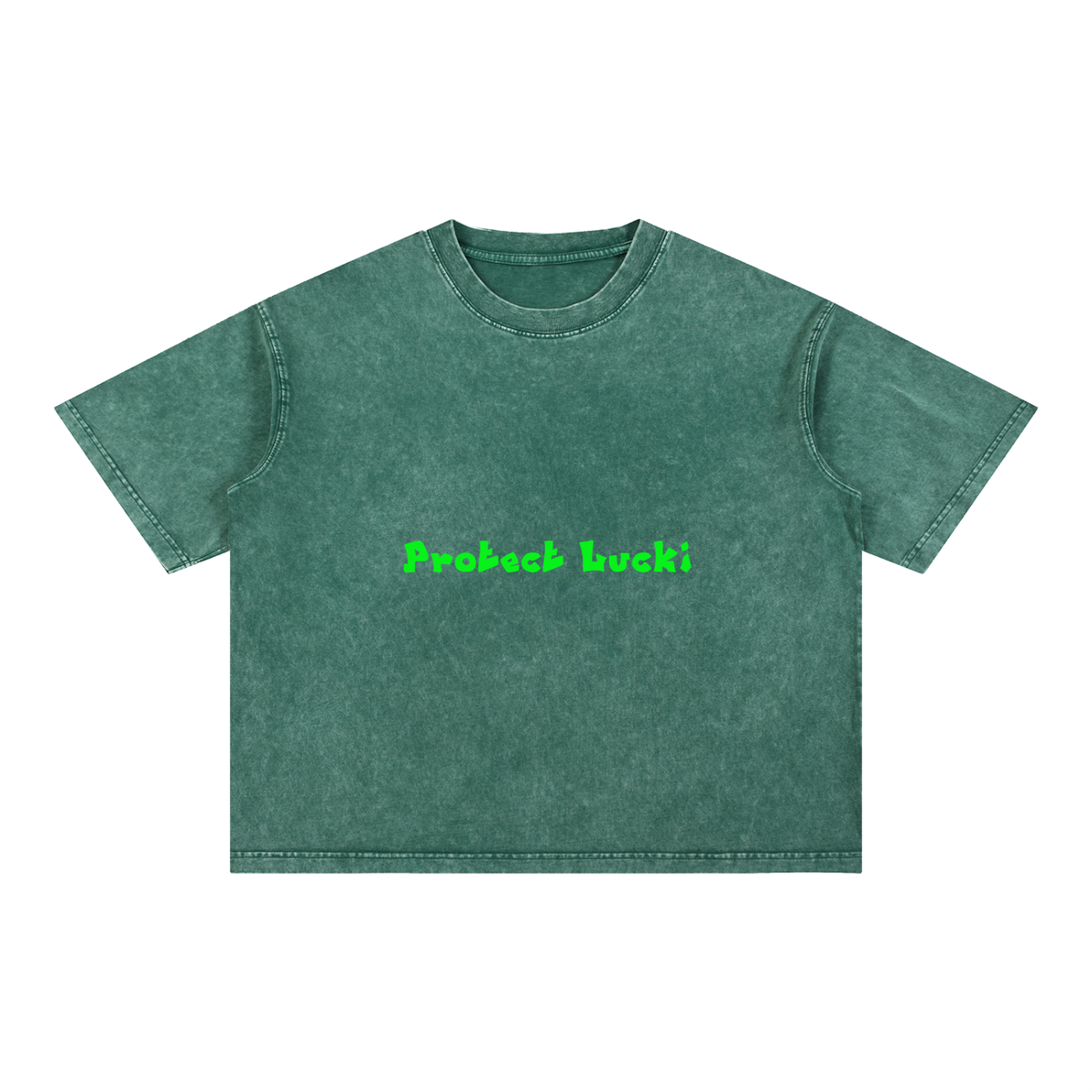 Mineral Wash Boxy Cotton T-Shirt (PROTECT LUCKI)