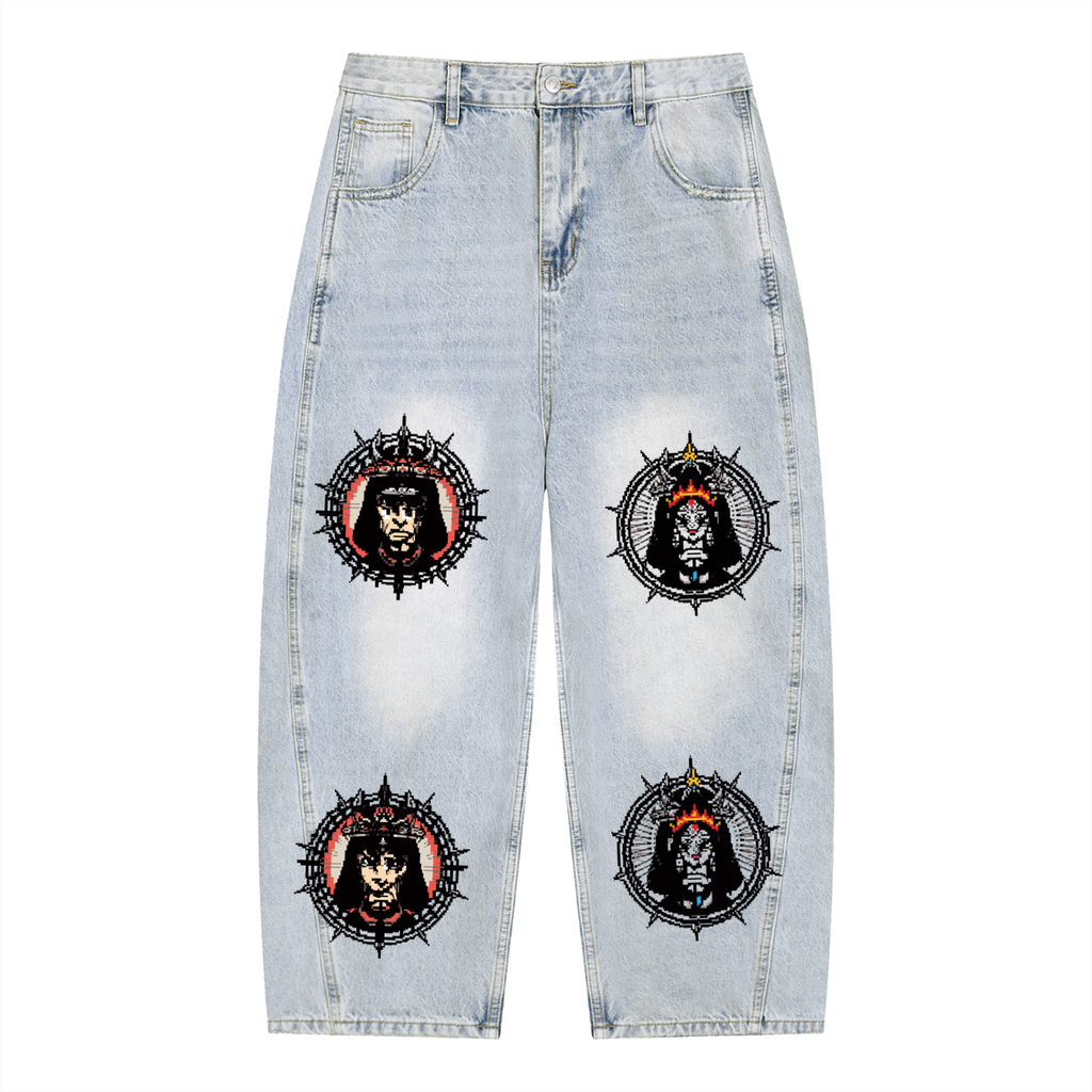 Men's Vintage Wash Sunfade Barrel Leg Jeans (King)