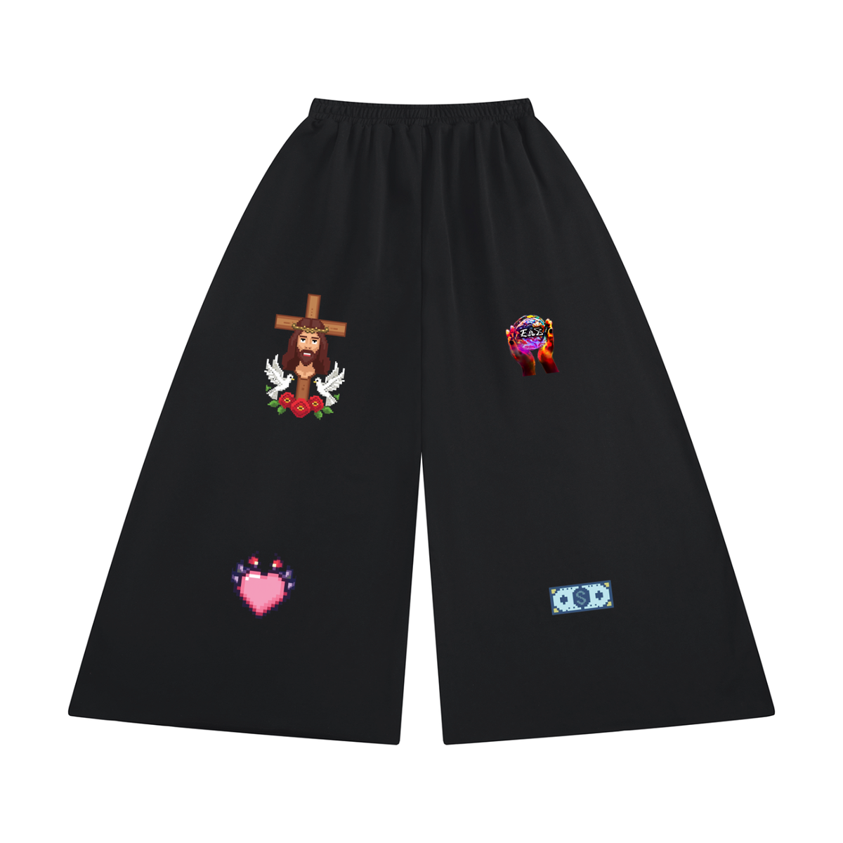 Women's Raw Edge Wide Leg Sweatpants (Eis heart of goddess)