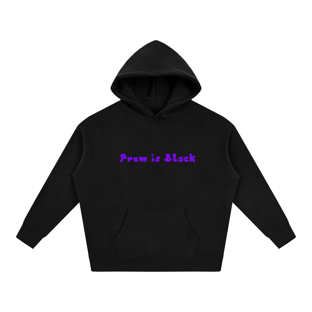 Oversize Fleeced Hoodie Prem is black