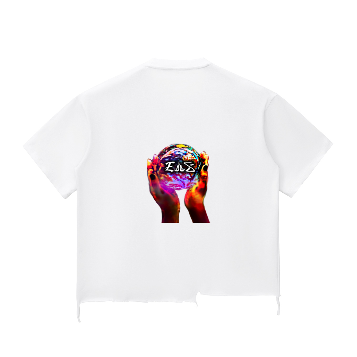 Snow Wash Raw-Hem Boxy T-shirt (Pink cow)