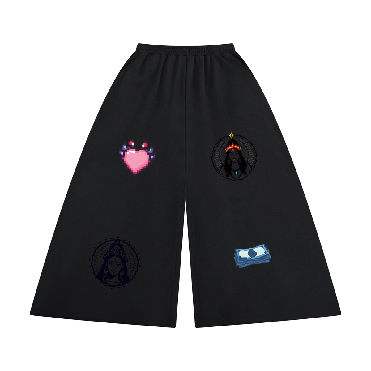 Women's Raw Edge Wide Leg Sweatpants (Eis heart of goddess)