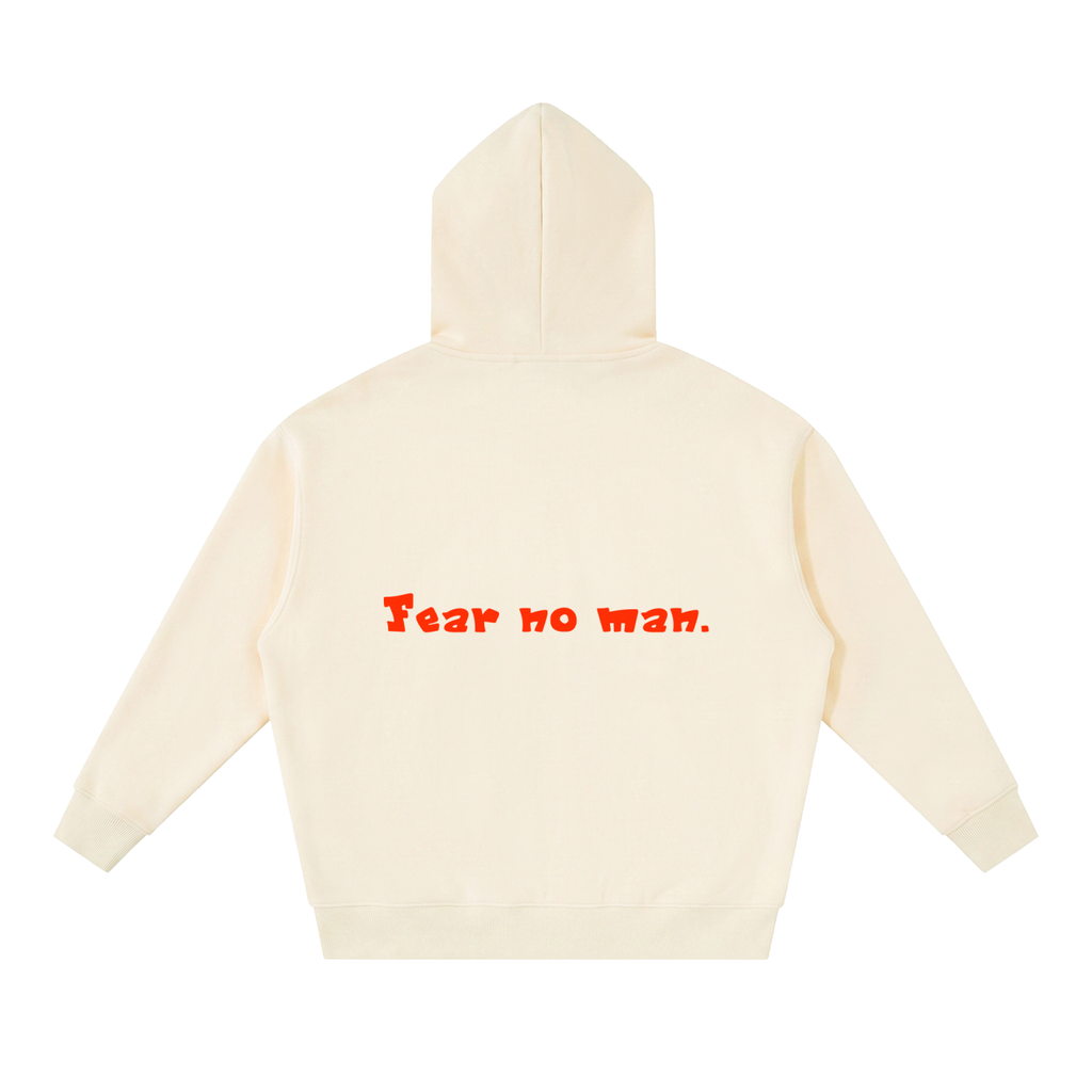 Essential Oversized Fleece Boxy Hoodie (fear no man)
