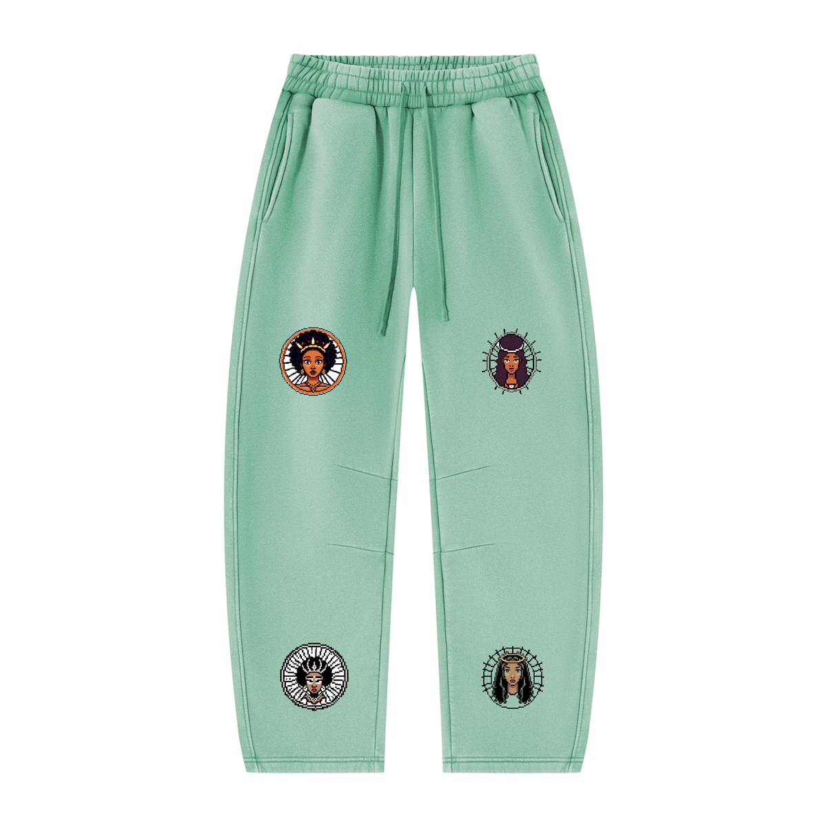 Unisex Vintage Wash Barrel Leg Fleece Sweatpants (HAITIAN)