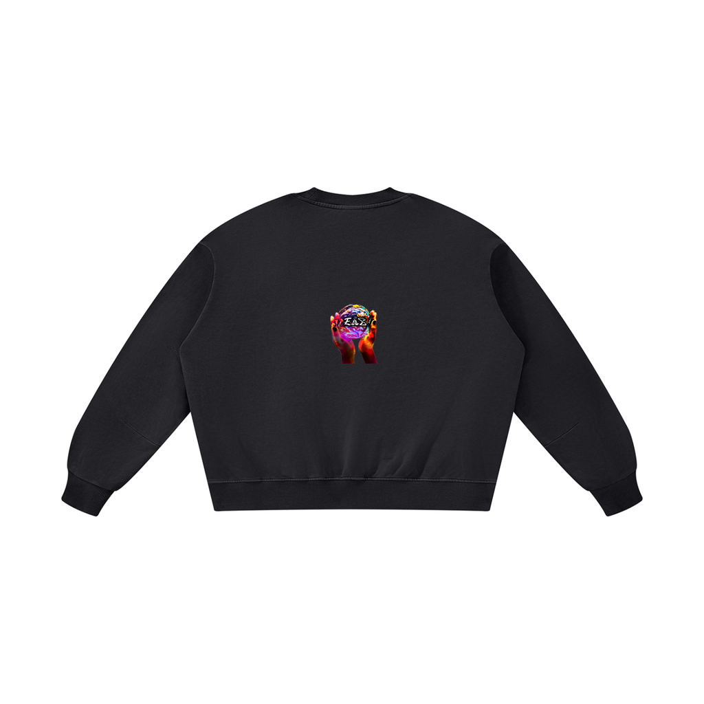 Unisex Boxy Vintage Washed Sweatshirt (Haitian goddess)