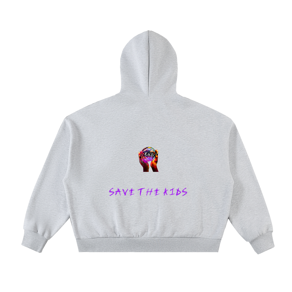 Fleeced Full-Zip Boxy Hoodie (save the kids)
