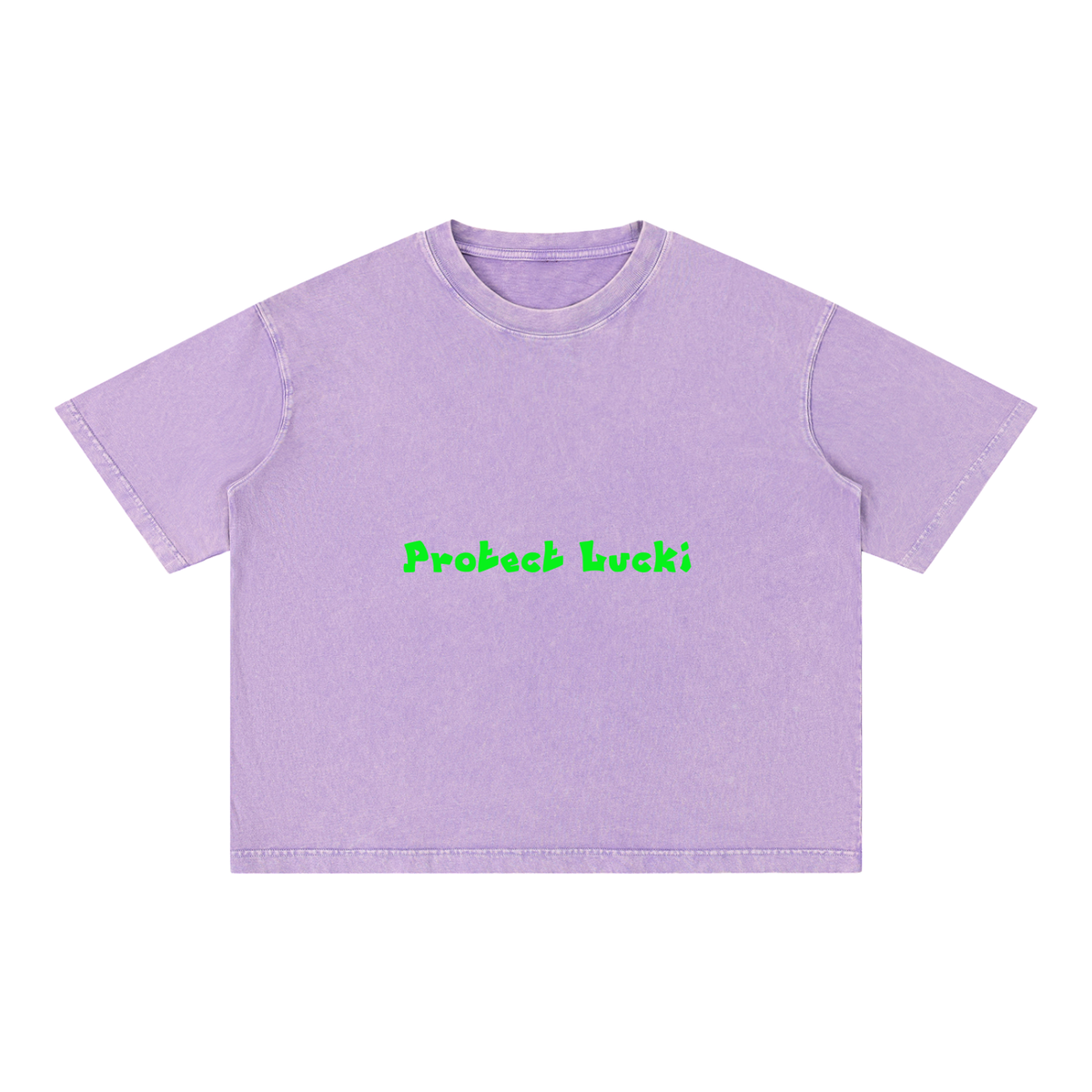 Mineral Wash Boxy Cotton T-Shirt (PROTECT LUCKI)