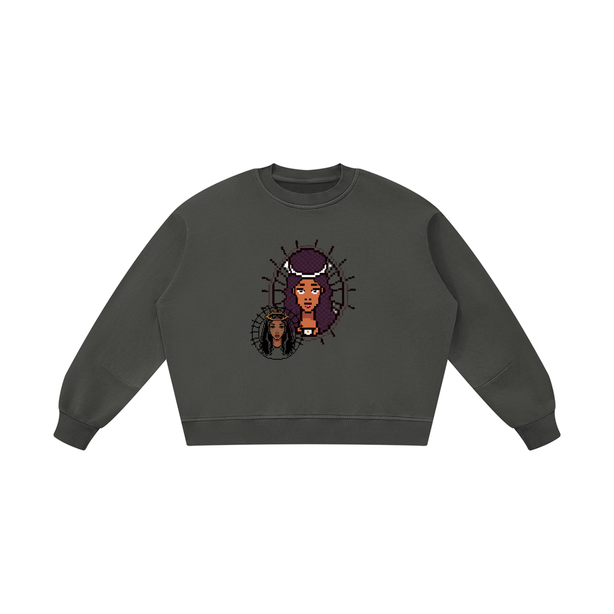 Unisex Boxy Vintage Washed Sweatshirt (Haitian goddess)