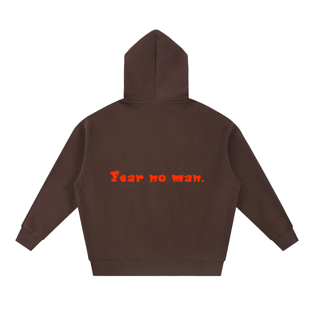 Essential Oversized Fleece Boxy Hoodie (fear no man)