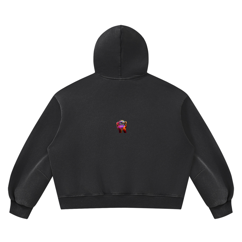 Unisex Vintage Wash Boxy Fleece Hoodie (Eis Hoodie)