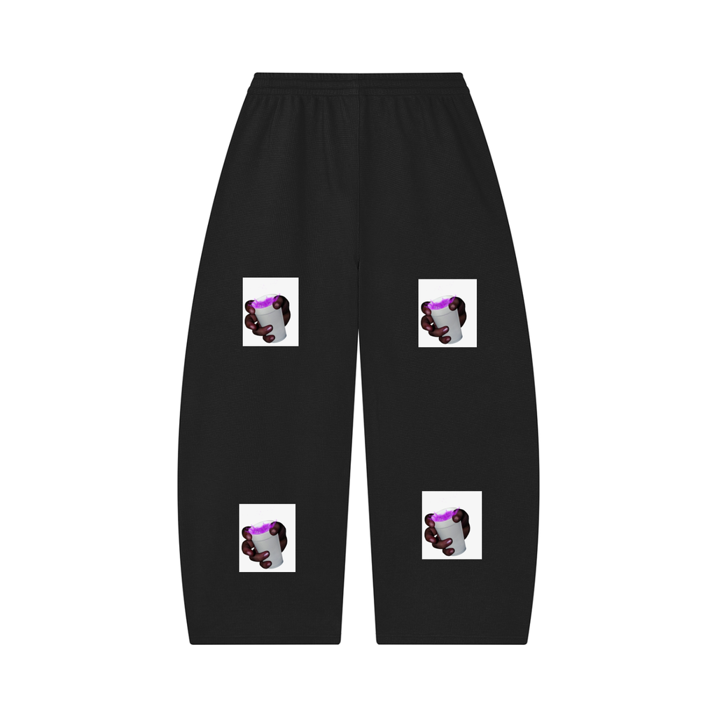 Unisex Waffle Barrel Leg Pants