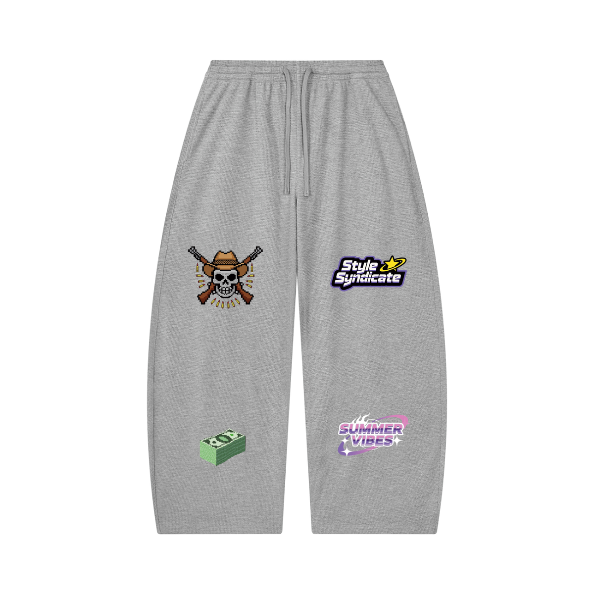 Unisex Waffle Barrel Leg Pants