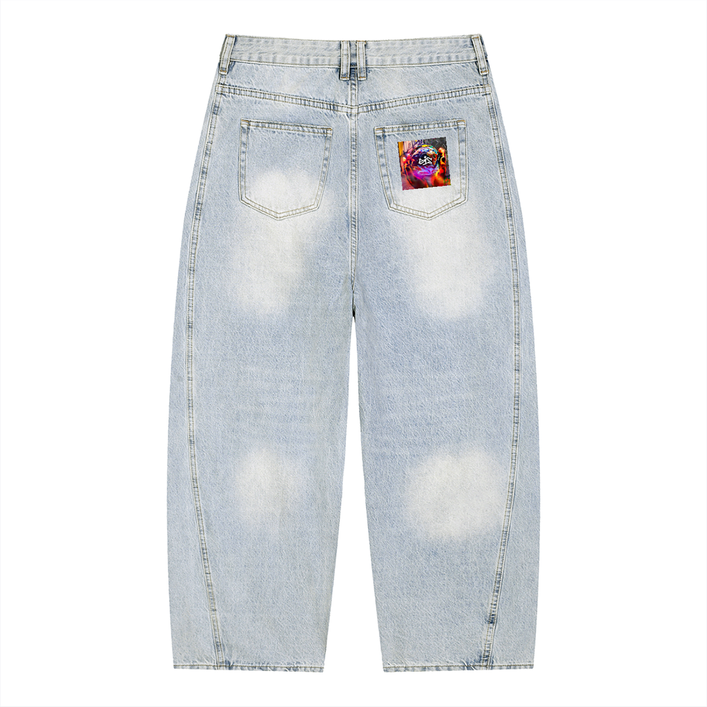 Men's Vintage Wash Sunfade Barrel Leg Jeans (King)