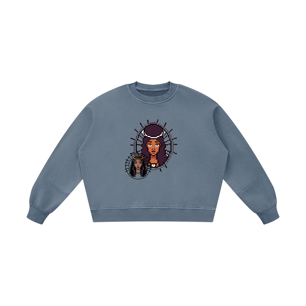 Unisex Boxy Vintage Washed Sweatshirt (Haitian goddess)