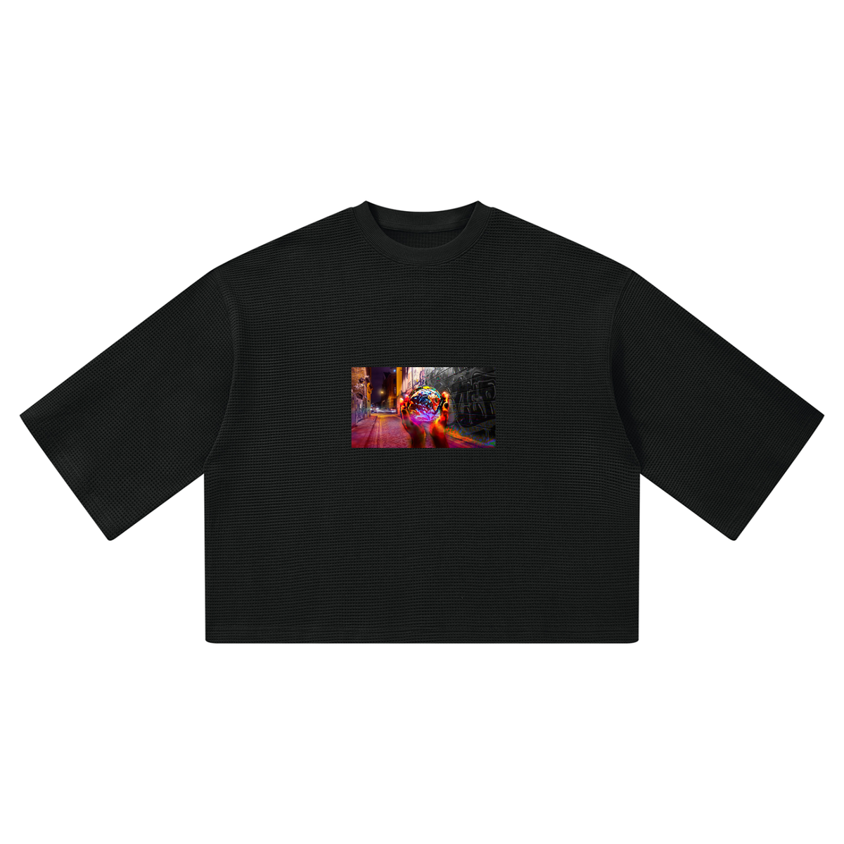 Unisex Waffle Boxy T-Shirt (all white)