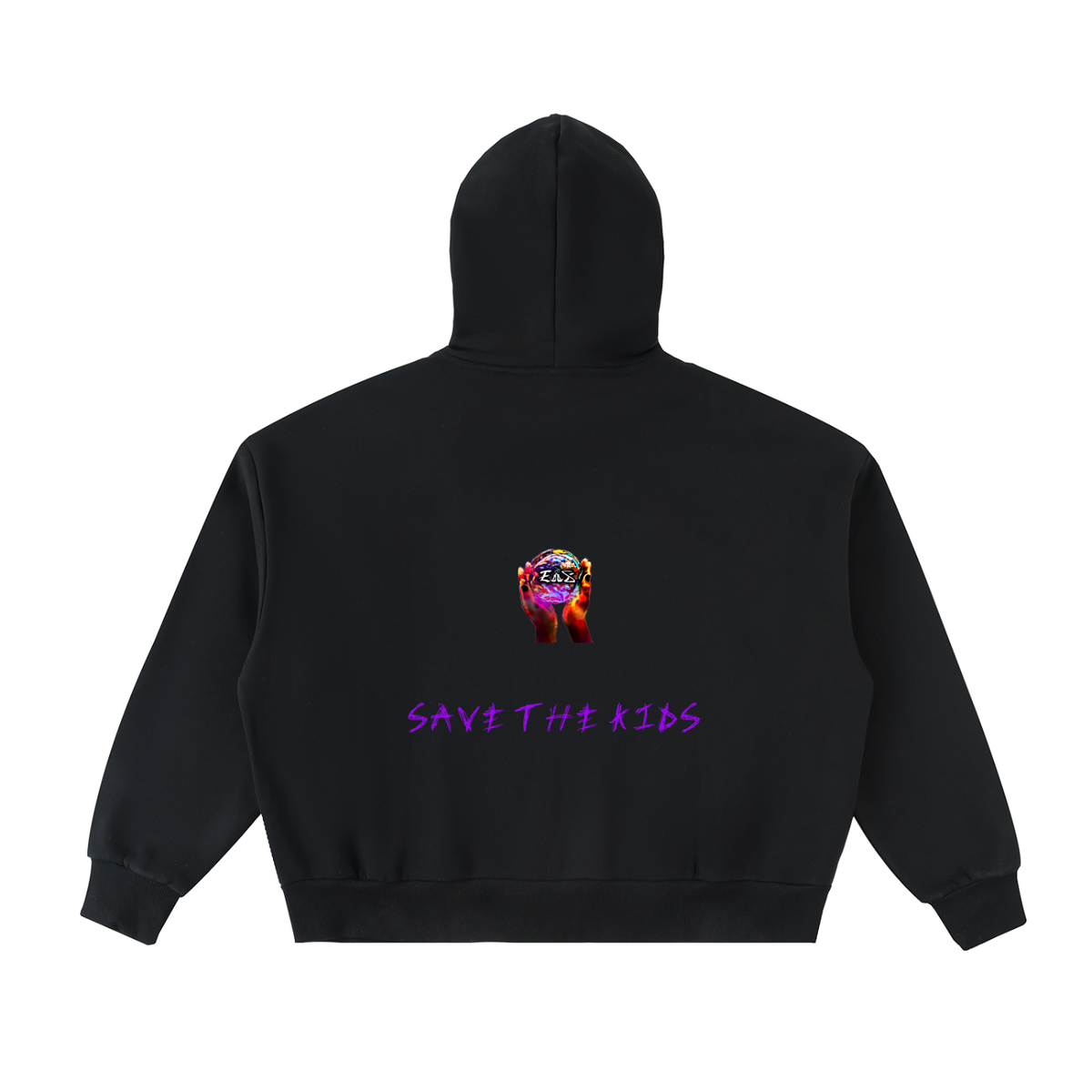 Fleeced Full-Zip Boxy Hoodie (save the kids)