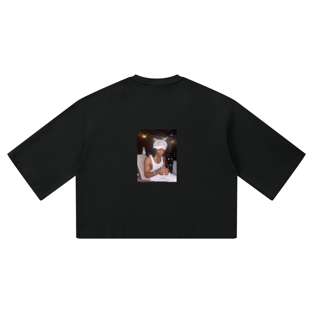 Unisex Waffle Boxy T-Shirt (all white)