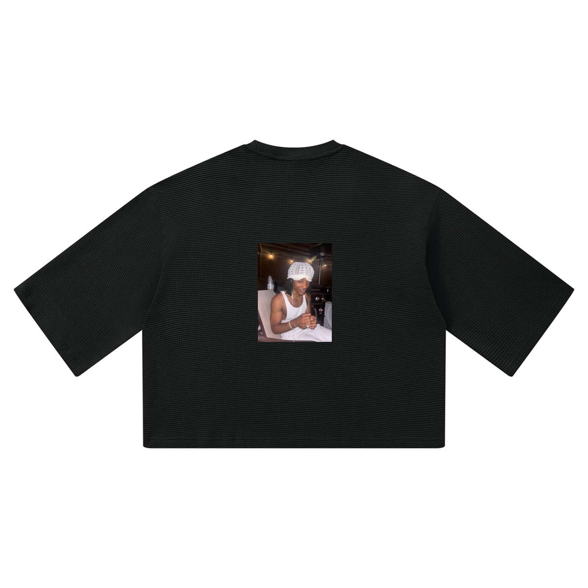 Unisex Waffle Boxy T-Shirt (all white)