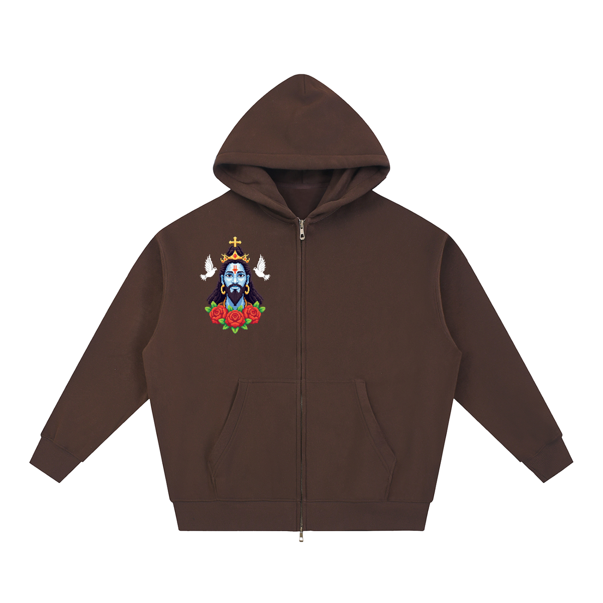 Essential Oversized Fleece Boxy Hoodie (fear no man)