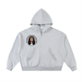 Fleeced Full-Zip Boxy Hoodie (Haitian goddess)