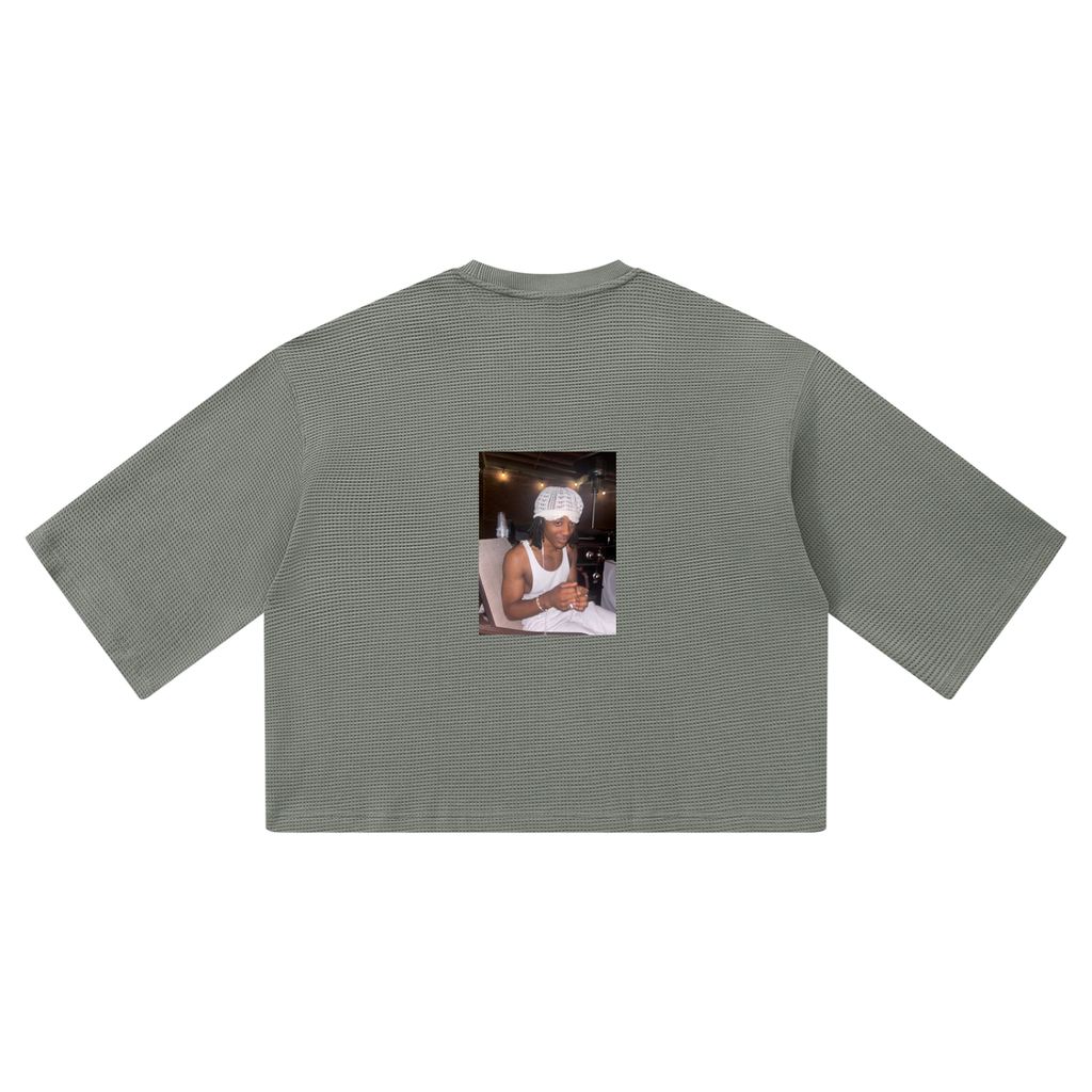 Unisex Waffle Boxy T-Shirt (all white)
