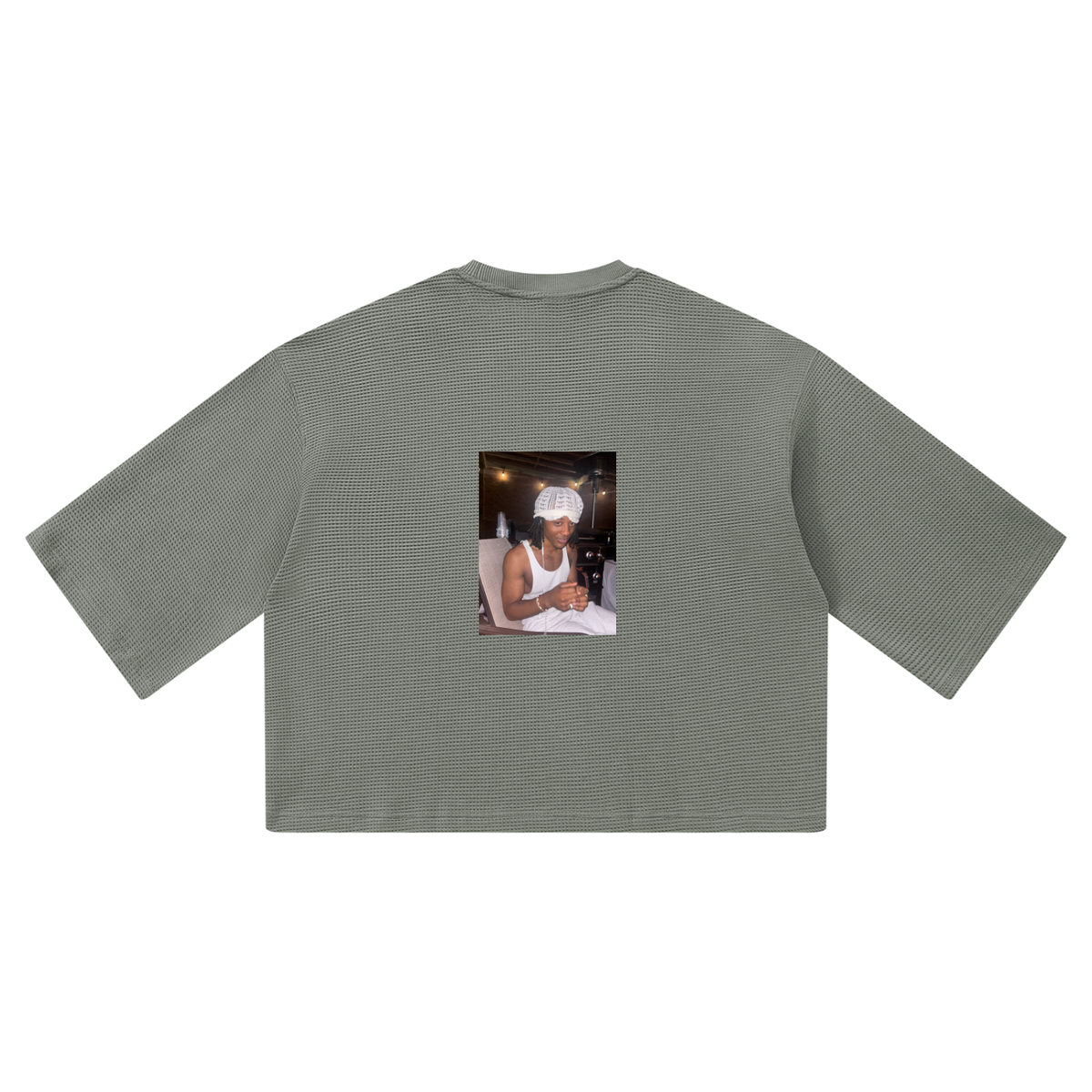 Unisex Waffle Boxy T-Shirt (all white)