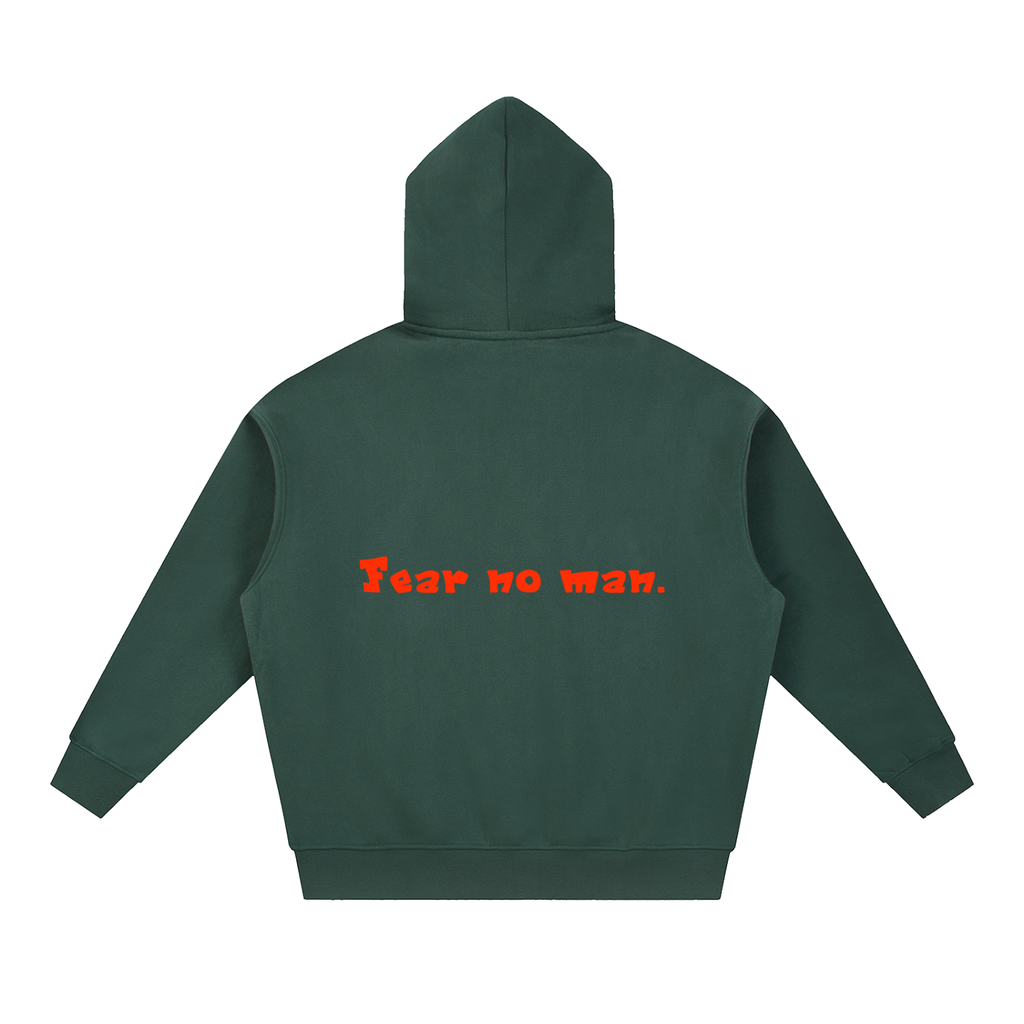 Essential Oversized Fleece Boxy Hoodie (fear no man)
