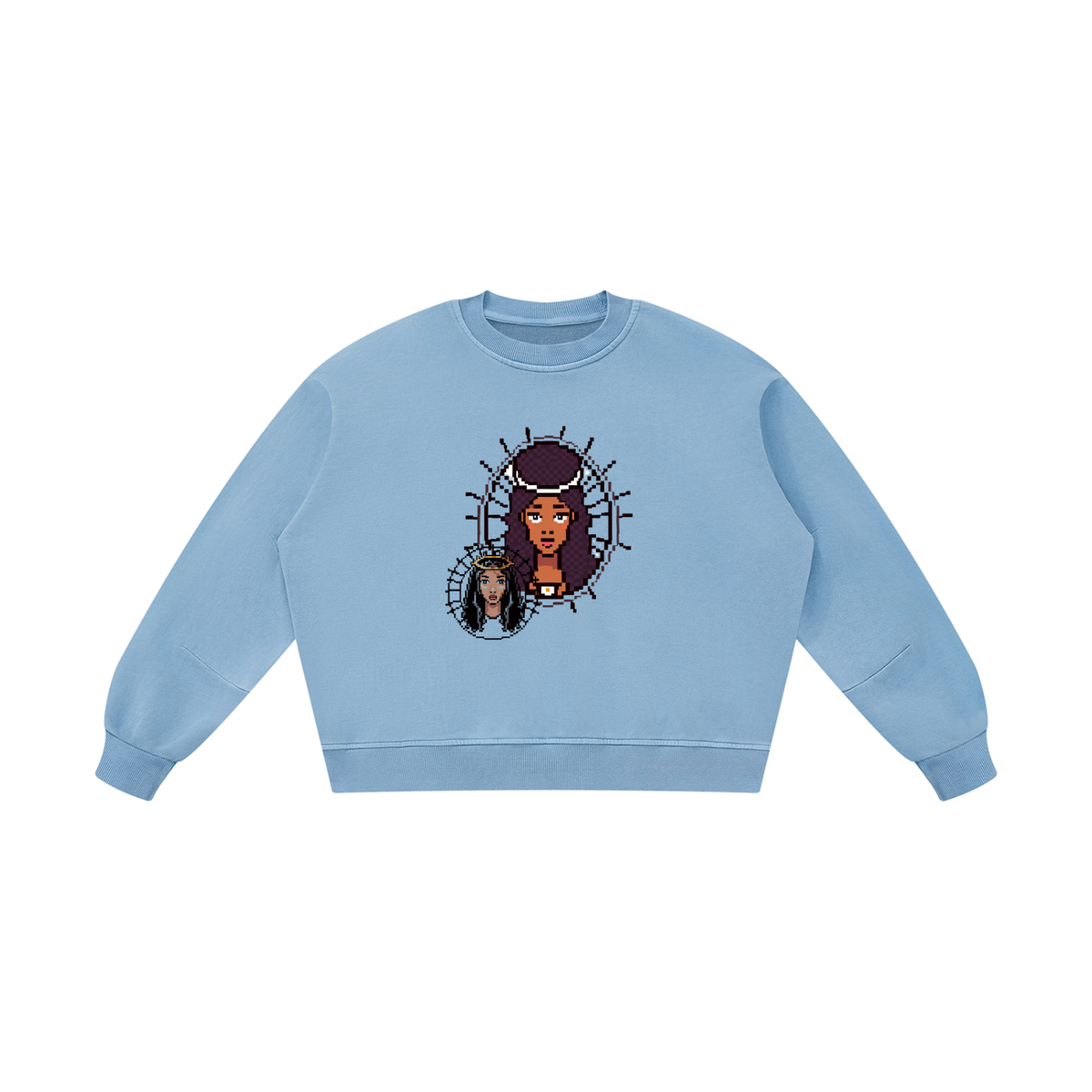 Unisex Boxy Vintage Washed Sweatshirt (Haitian goddess)