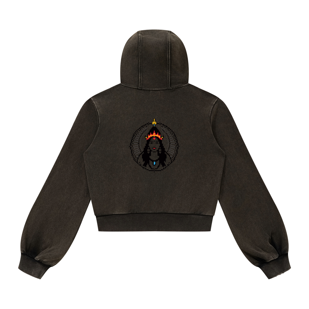 Women’s Vintage Wash Full Zip Hoodie (Eis parvati)