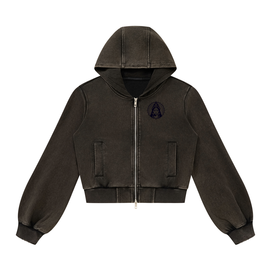 Women’s Vintage Wash Full Zip Hoodie (Eis parvati)