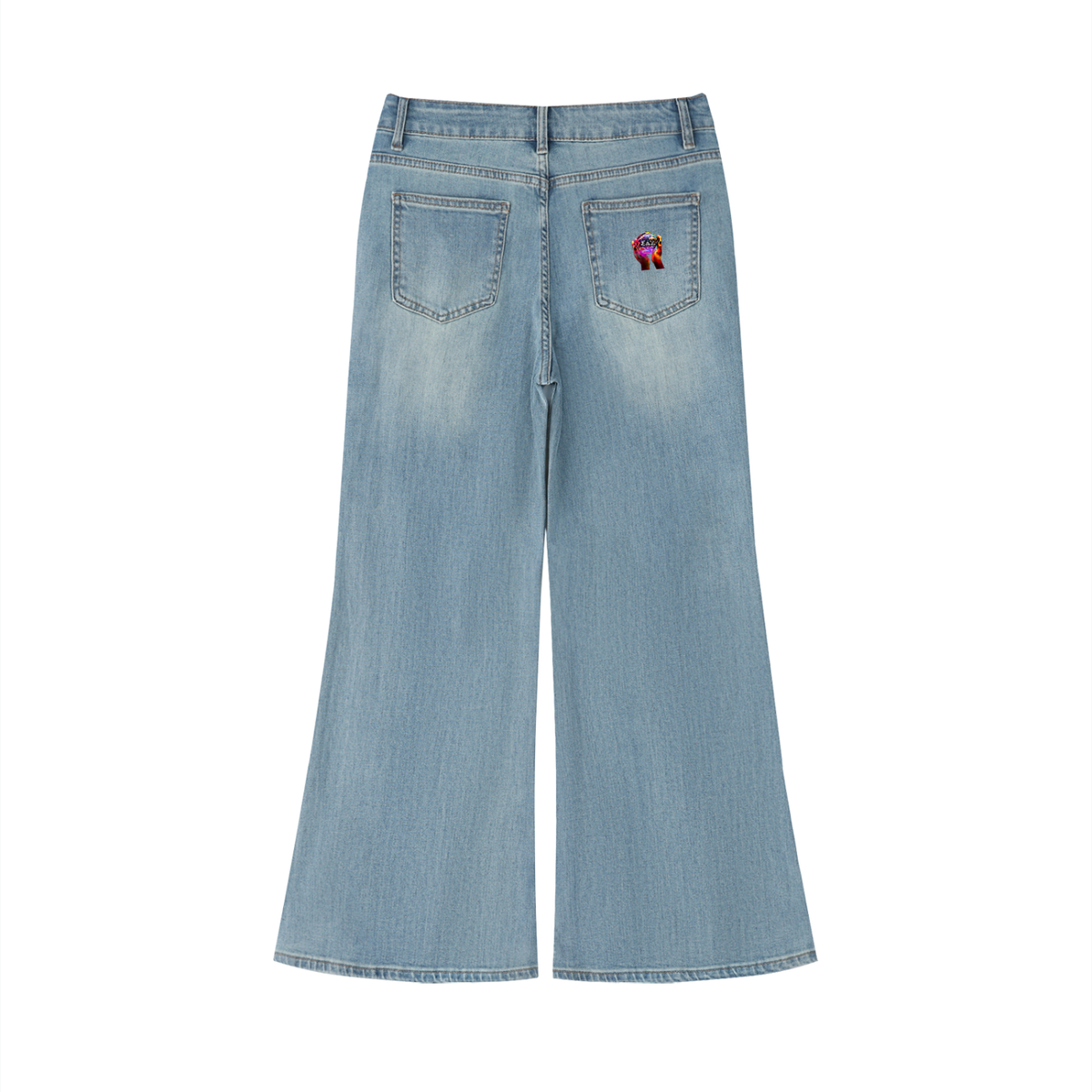Women's Vintage Wash Flared Leg Jeans (Eis)