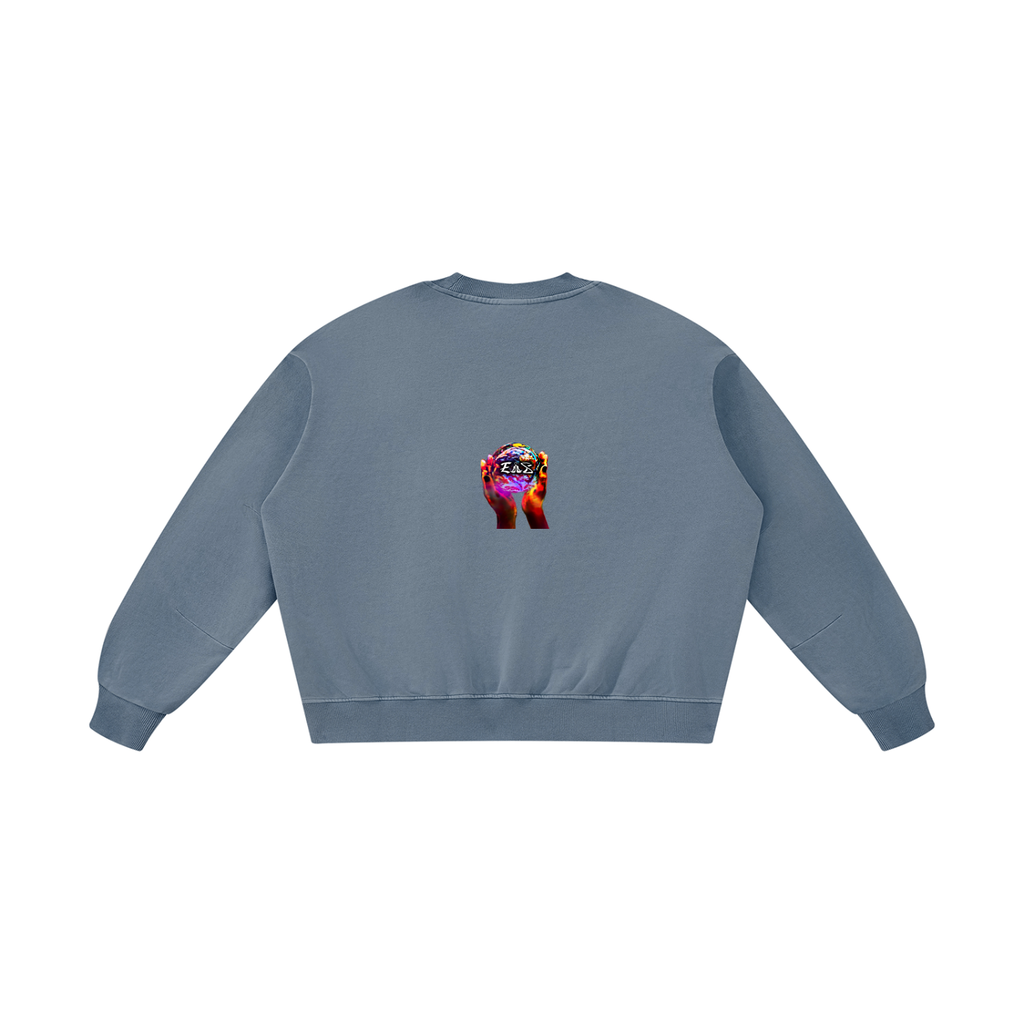 Unisex Boxy Vintage Washed Sweatshirt (Haitian goddess)