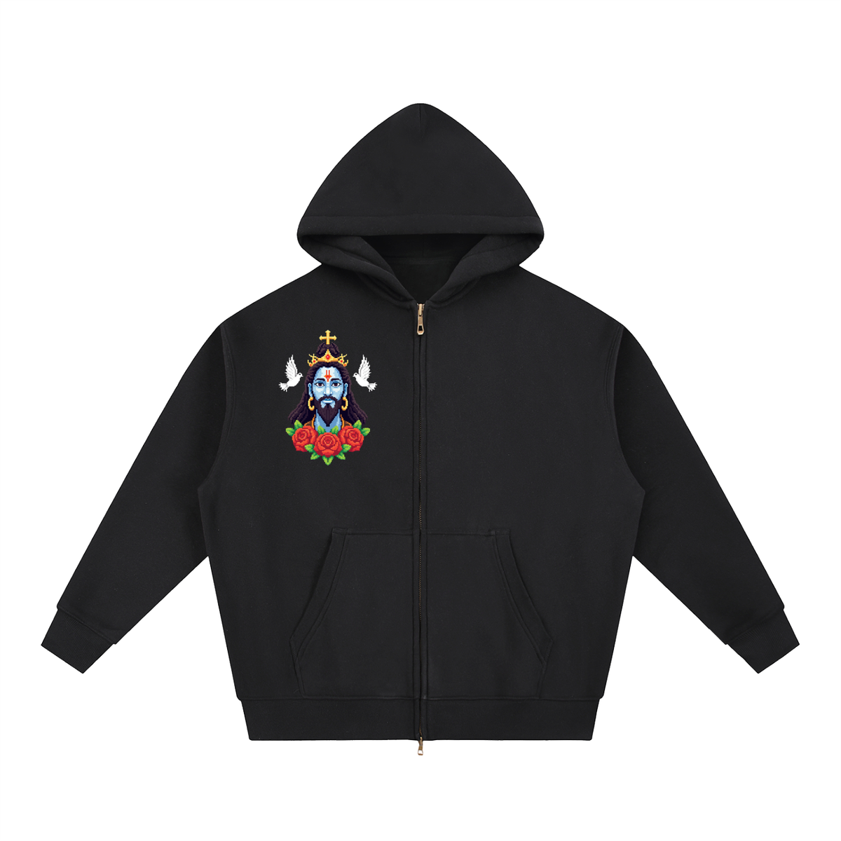 Essential Oversized Fleece Boxy Hoodie (fear no man)