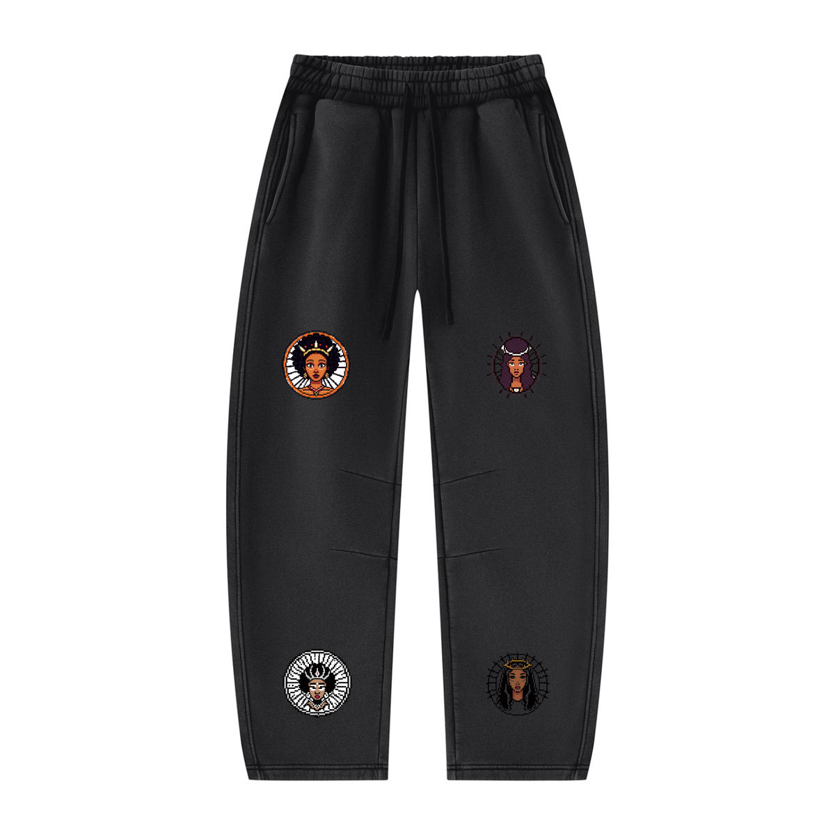 Unisex Vintage Wash Barrel Leg Fleece Sweatpants (HAITIAN)