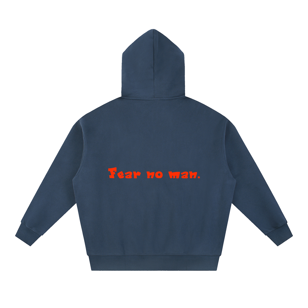 Essential Oversized Fleece Boxy Hoodie (fear no man)