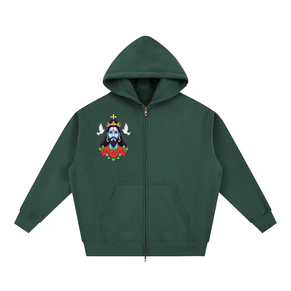 Essential Oversized Fleece Boxy Hoodie (fear no man)