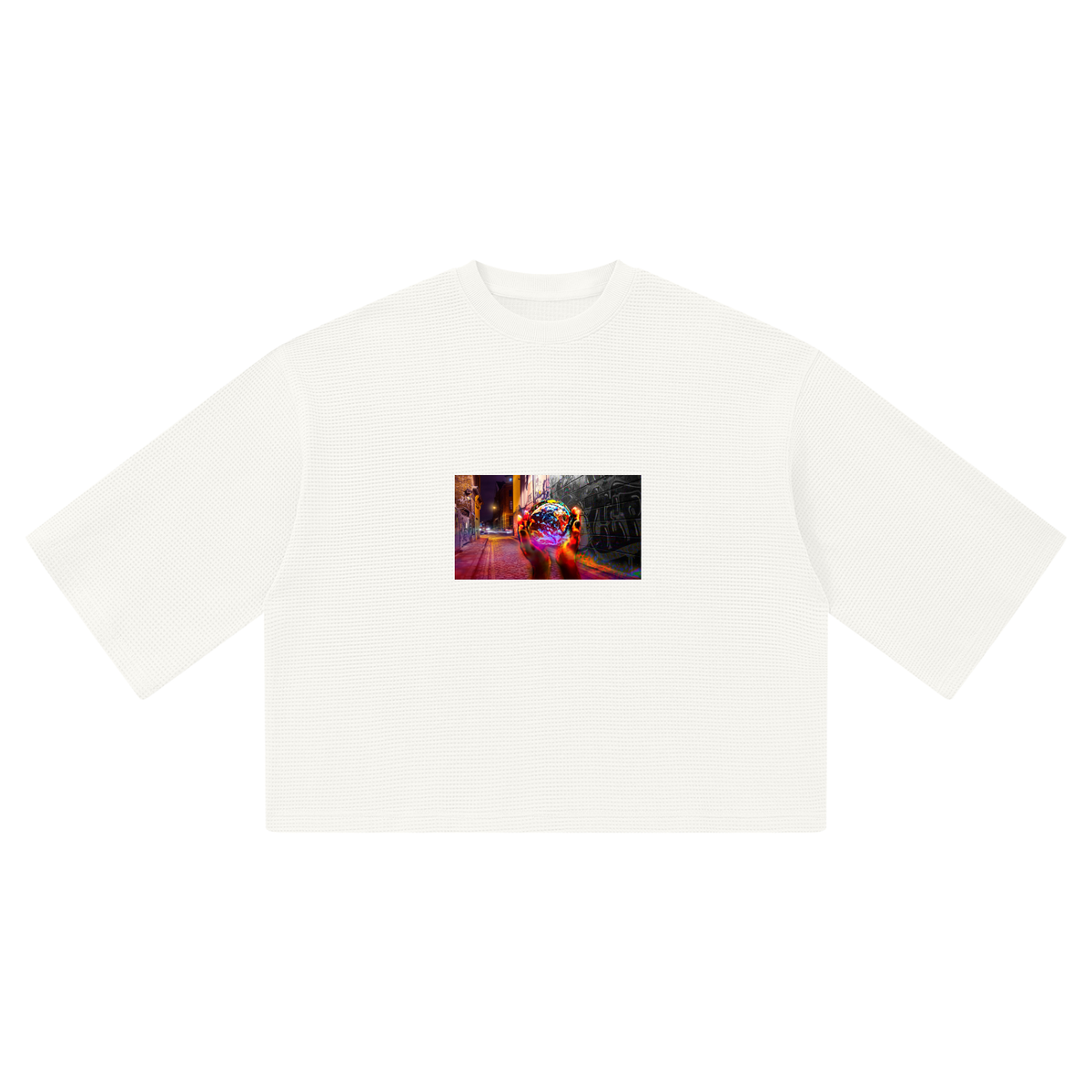 Unisex Waffle Boxy T-Shirt (all white)