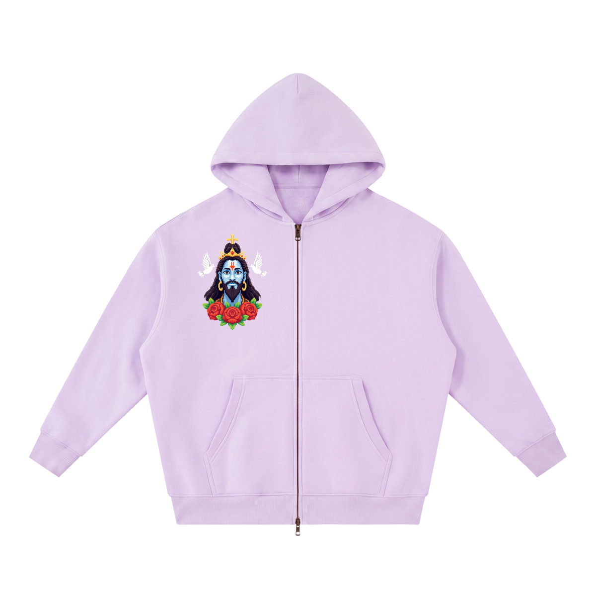 Essential Oversized Fleece Boxy Hoodie (fear no man)