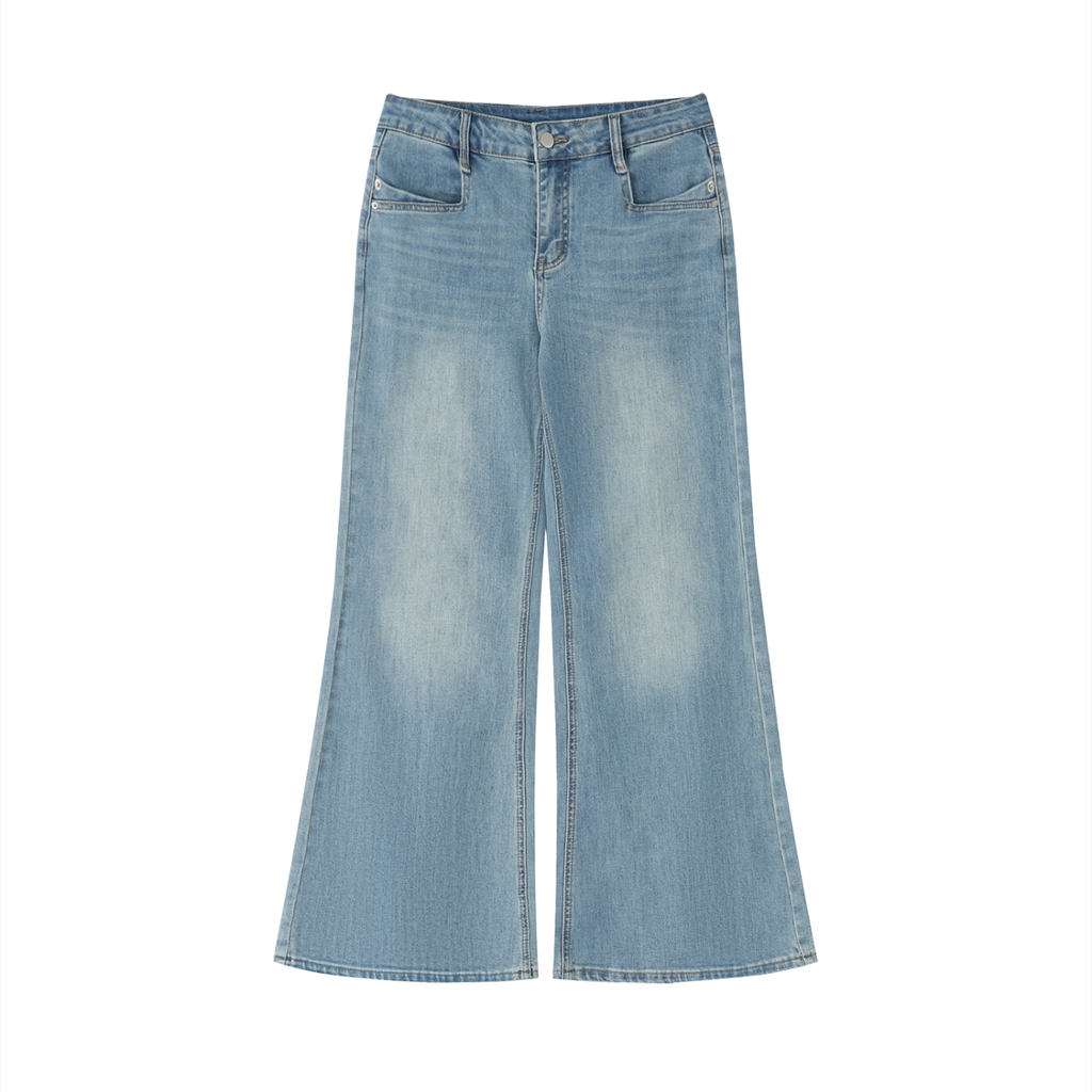 Women's Vintage Wash Flared Leg Jeans (Eis)