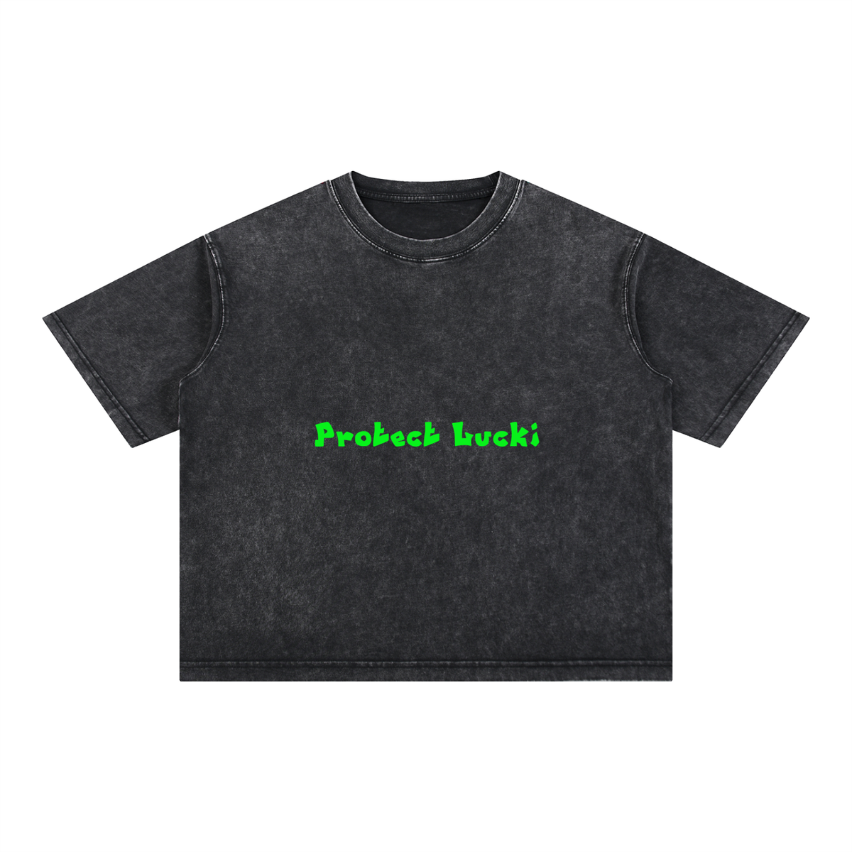 Mineral Wash Boxy Cotton T-Shirt (PROTECT LUCKI)