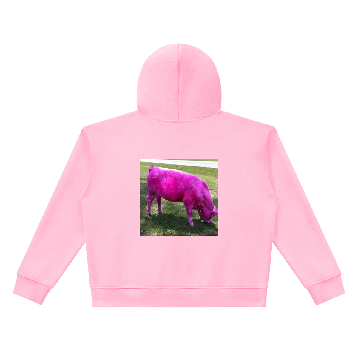 Unisex Heavyweight Full Zip Boxy Hoodie (pink cows)