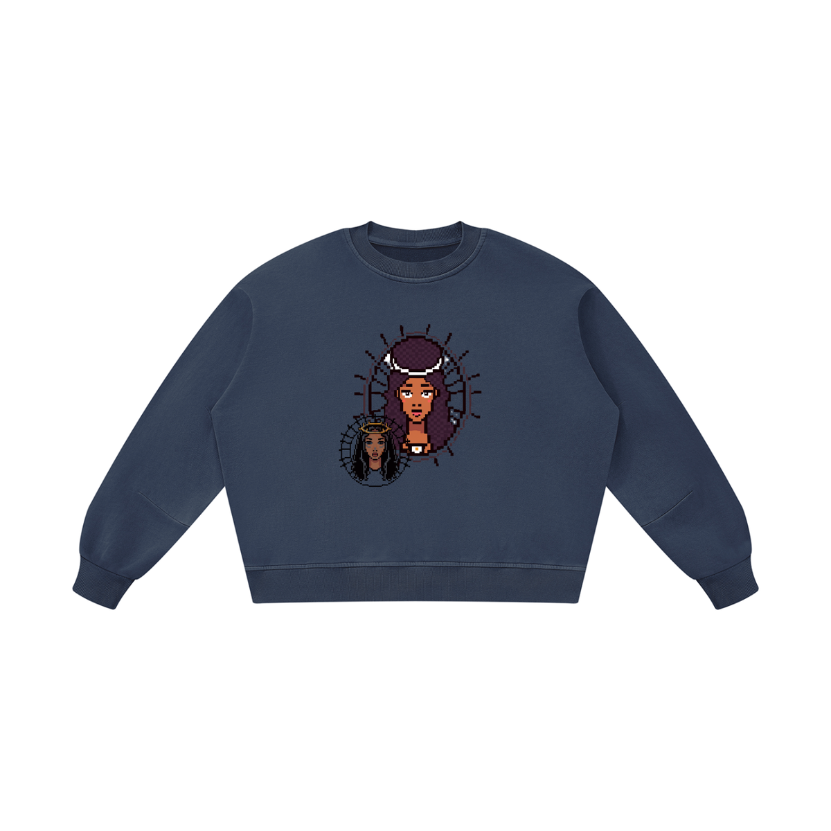Unisex Boxy Vintage Washed Sweatshirt (Haitian goddess)