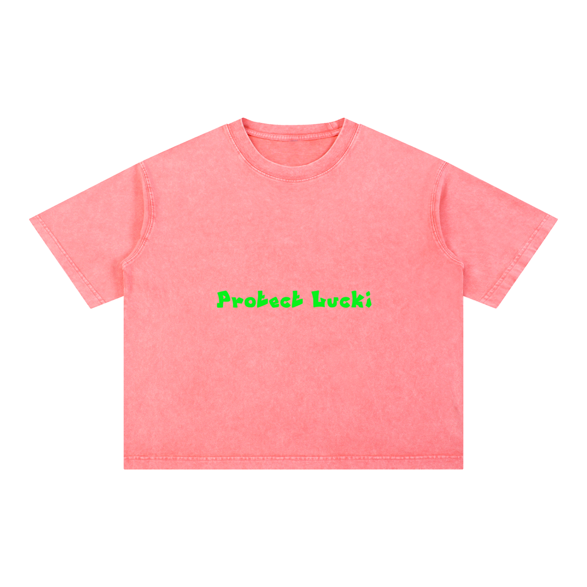 Mineral Wash Boxy Cotton T-Shirt (PROTECT LUCKI)