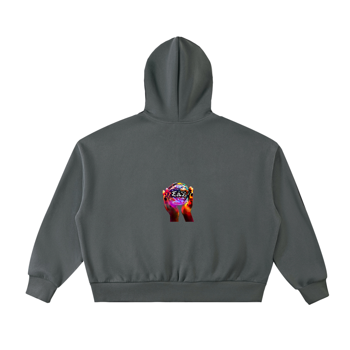 Fleeced Full-Zip Boxy Hoodie