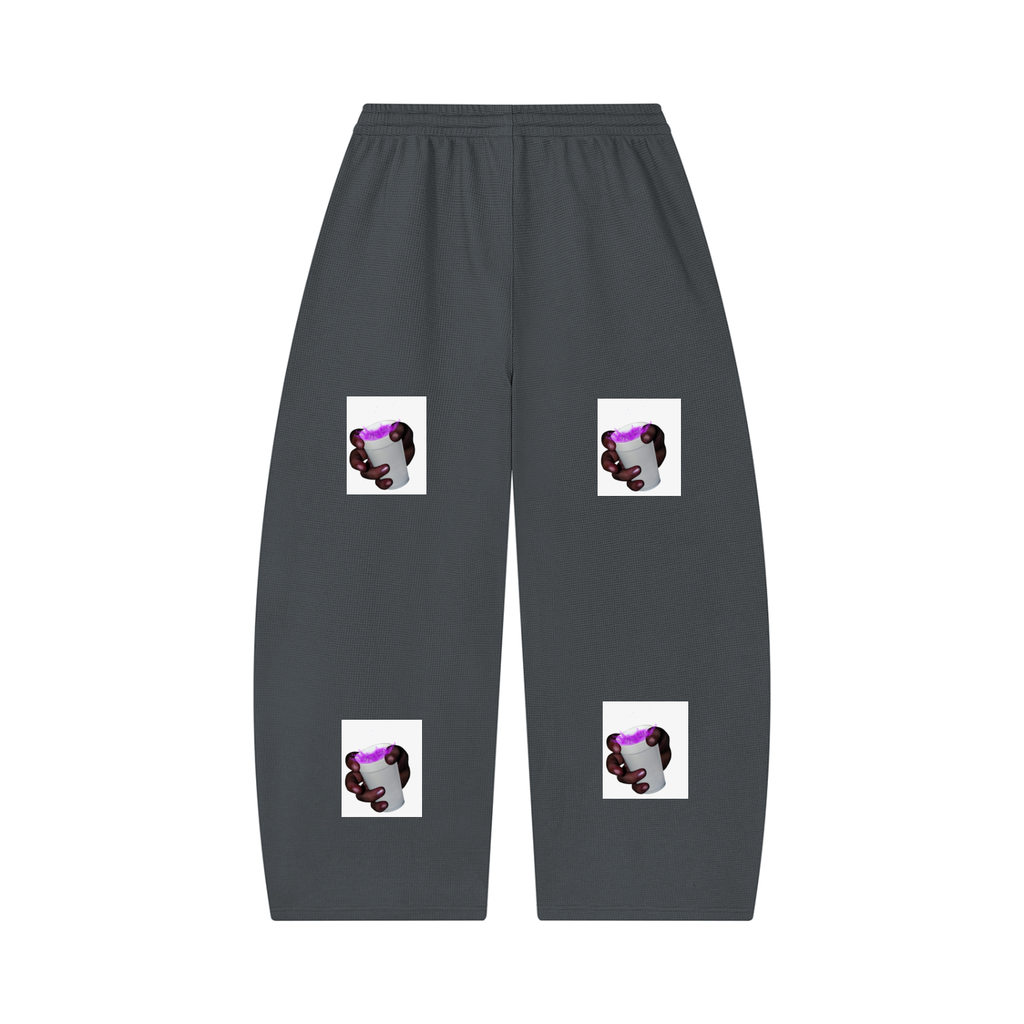 Unisex Waffle Barrel Leg Pants