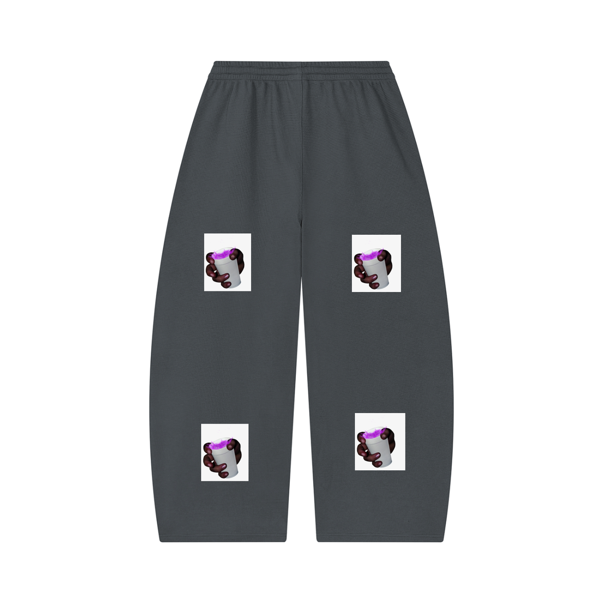 Unisex Waffle Barrel Leg Pants