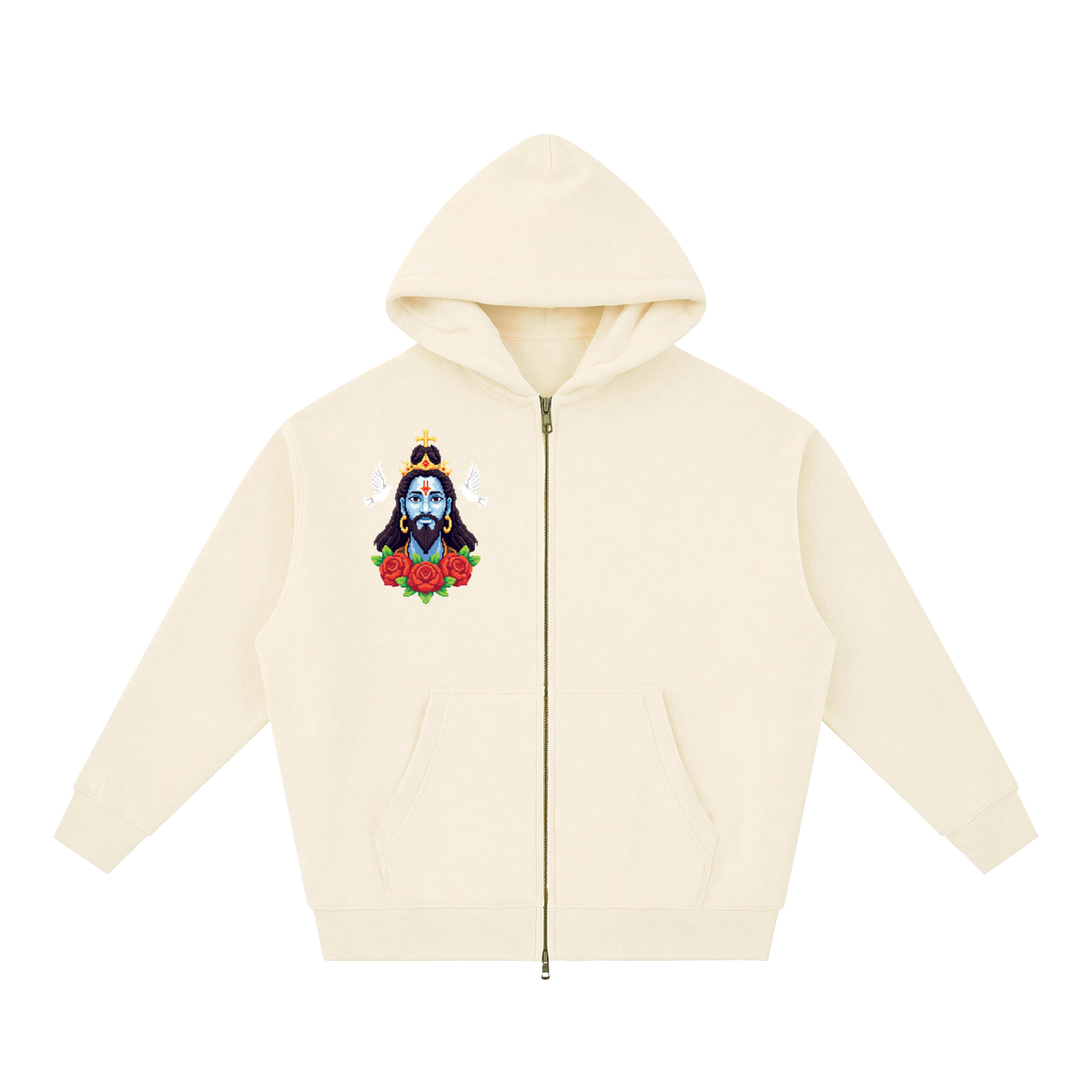Essential Oversized Fleece Boxy Hoodie (fear no man)