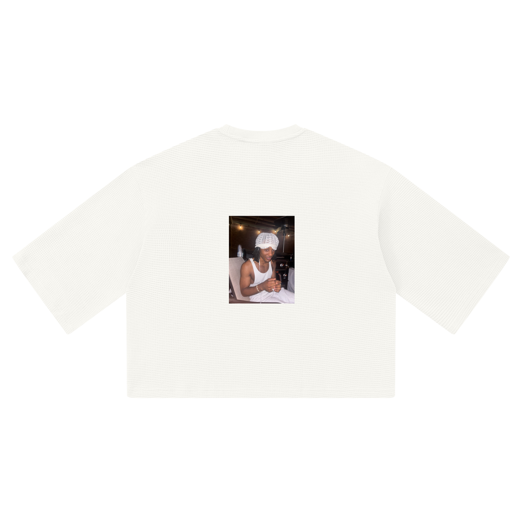 Unisex Waffle Boxy T-Shirt (all white)