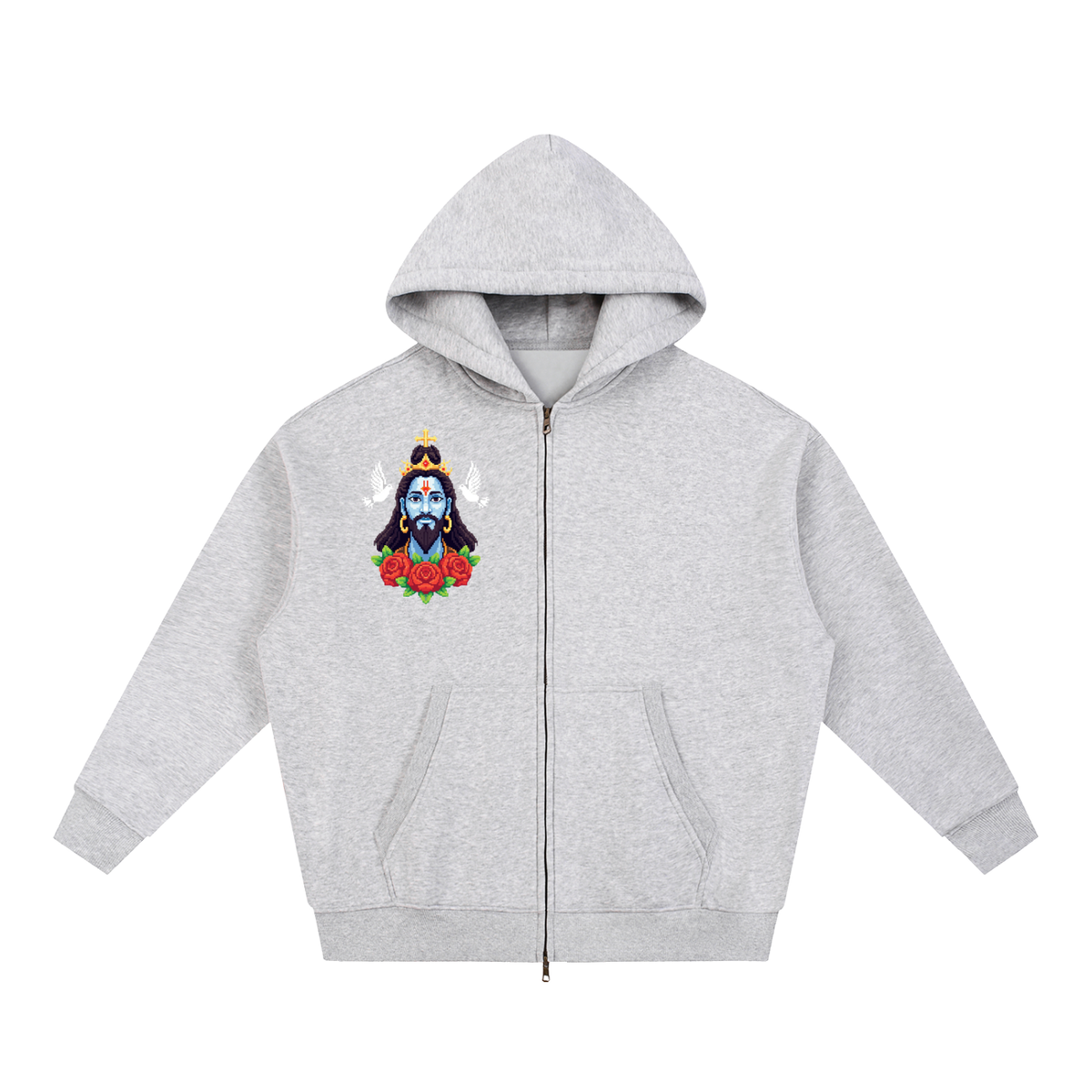 Essential Oversized Fleece Boxy Hoodie (fear no man)